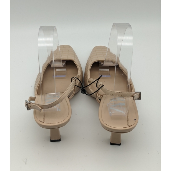 NWOT ZARA Quilted Slingback Leather Heel-7.5 - Picture 11 of 12